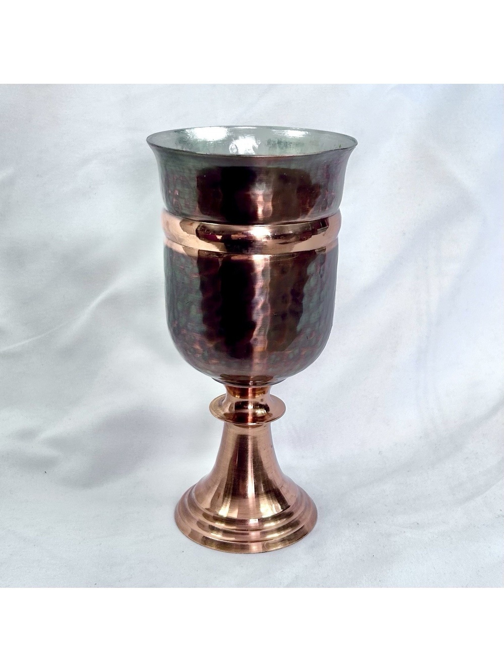 Hammered Copper Colored Chalice Wine Goblet Decorative